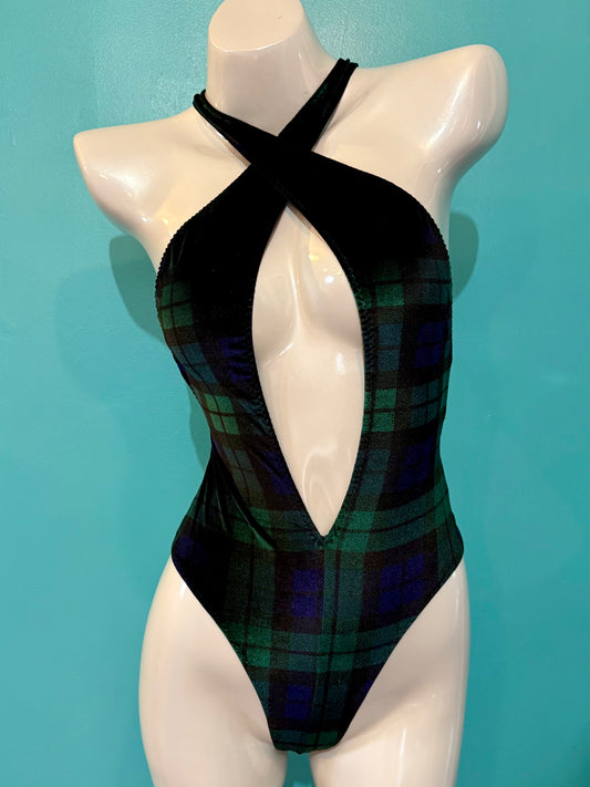 Tartan Cross Bodysuit
